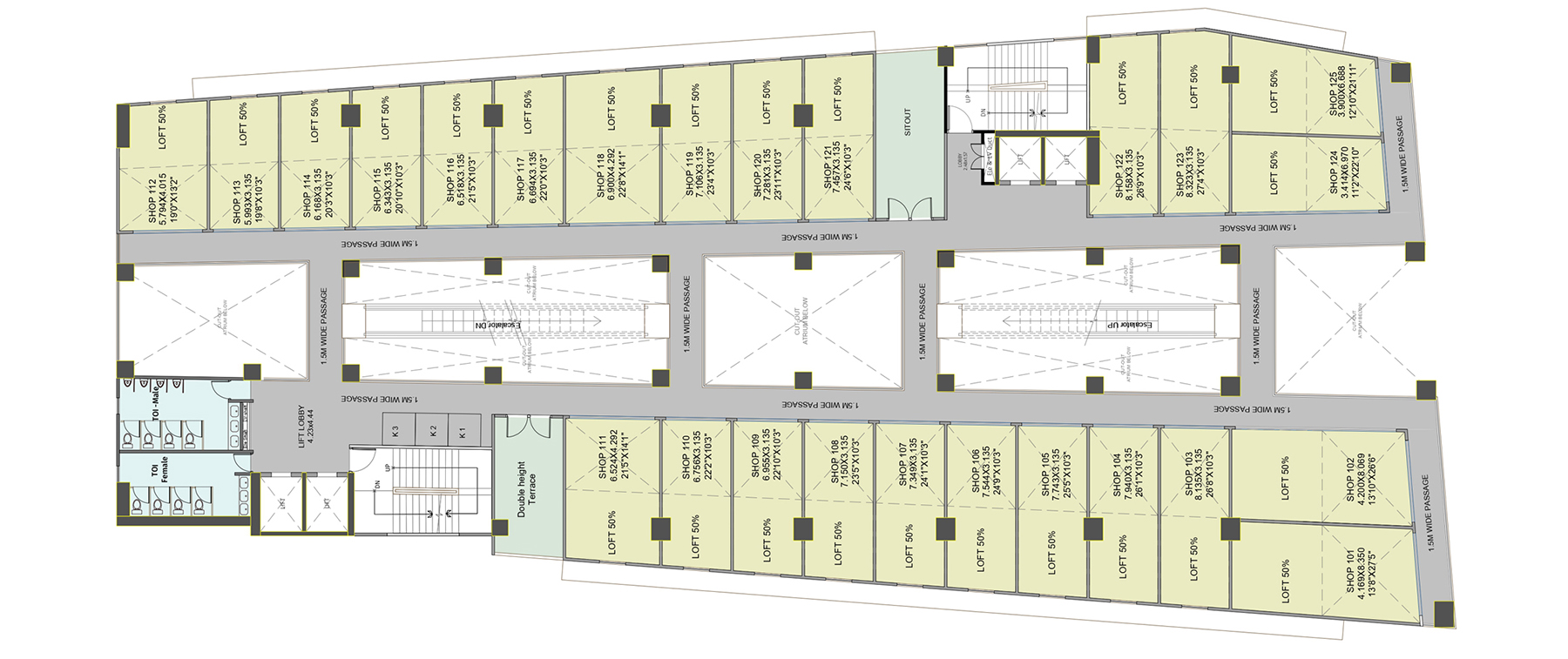 First Floor Plan for Commercial Spaces in Baner, Pune