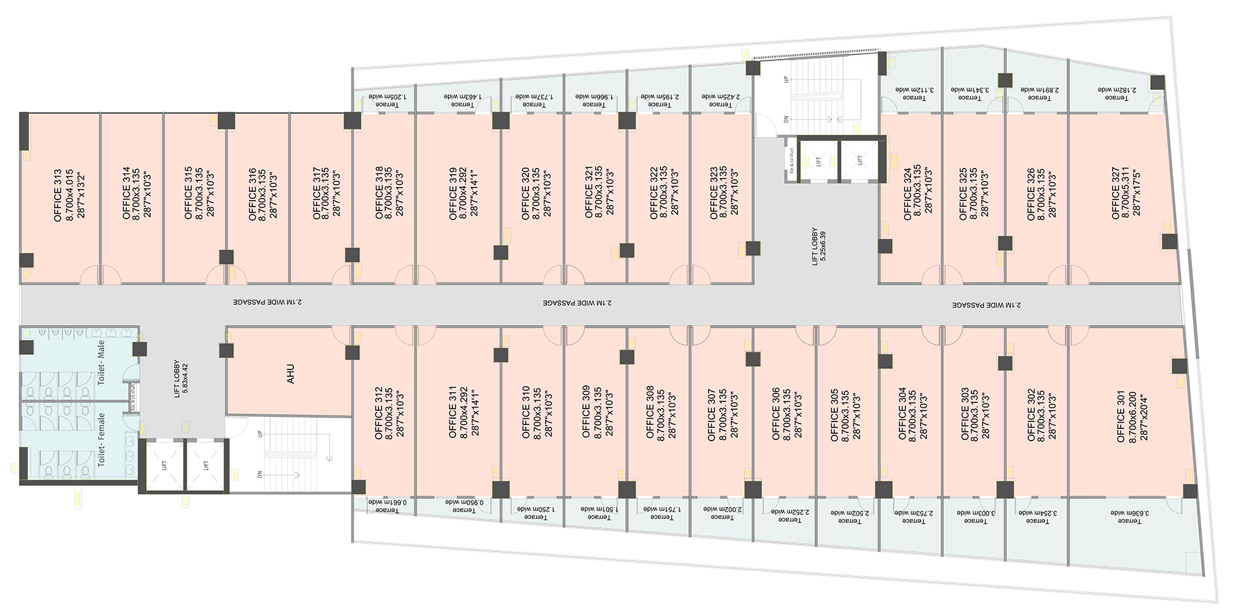 Third Floor Plan for Retail Spaces in Pune